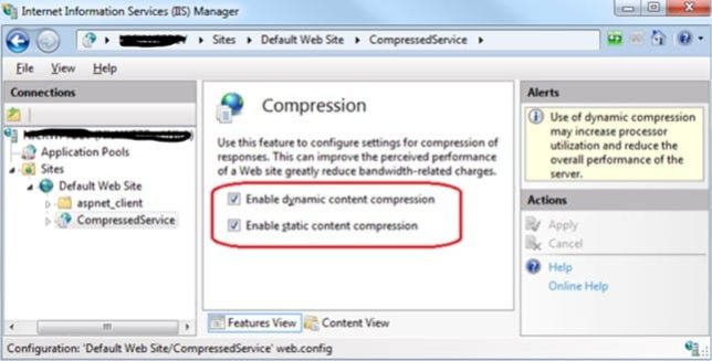 Enable Dynamic Compression - optimización IIS
